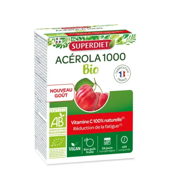 Acérola 1000 Bio (2 tubes de 12 comprimés) 60g