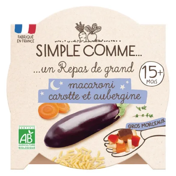 Assiette macaroni carotte et aubergine 190g
