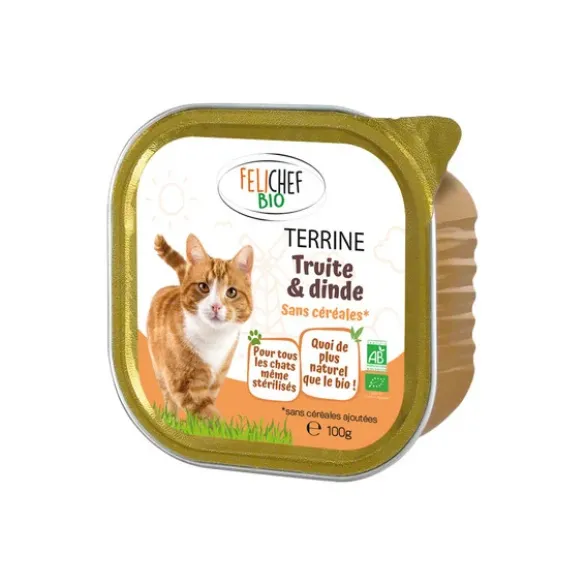 Barquette sans céréales truite chat 100g