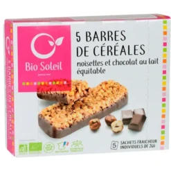 Barre céréale chocolat lait noisette130g