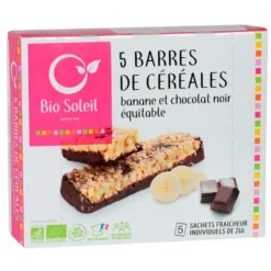 Barres de céréales banane etchocolat noir équitable (5) 130g