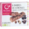 Barres de céréales chocolat noisette raisin (6) 125g