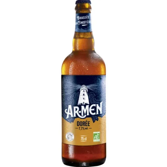 Bière dorée Ar Men 7.7° 75cl