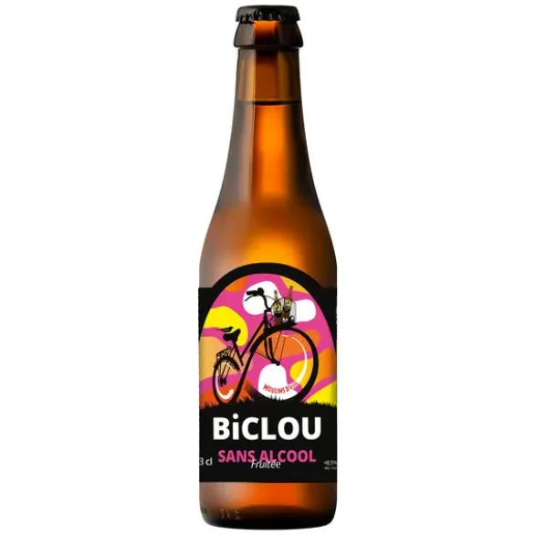 Bière fruitée Biclou sans alcool 0,5° 33cl