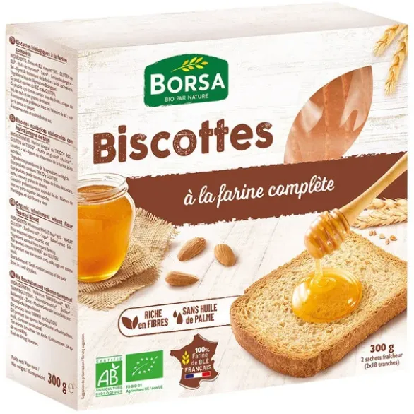 Biscottes à la farine complète 300g