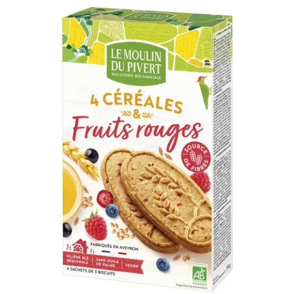 Biscuit céréales fruits rouges 190g