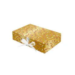 Boîte cadeau kraft rectangulaire noeud doré