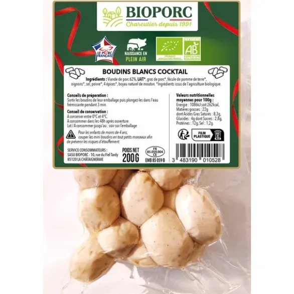 Boudins blancs cocktail sans nitrite 200g