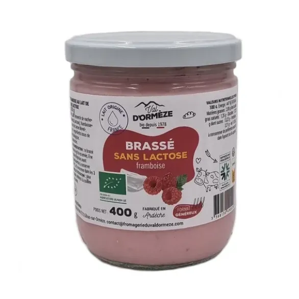 Brassé sans lactose framboise 400g