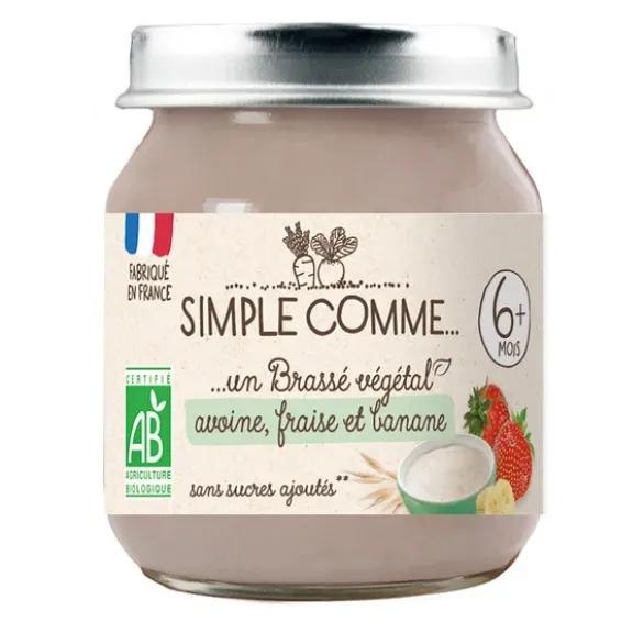 Brassé végétal avoine fraise banane pot 125g