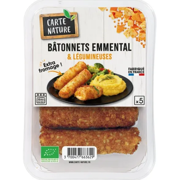 Bâtonnets emmental légumineuses (5) 185g