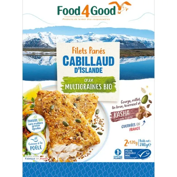 Cabillaud filet pané graines (2) 240g