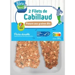 Cabillaud filet panure graines (2) 200g