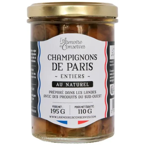 Champignons de Paris entiers 110g net égoutté