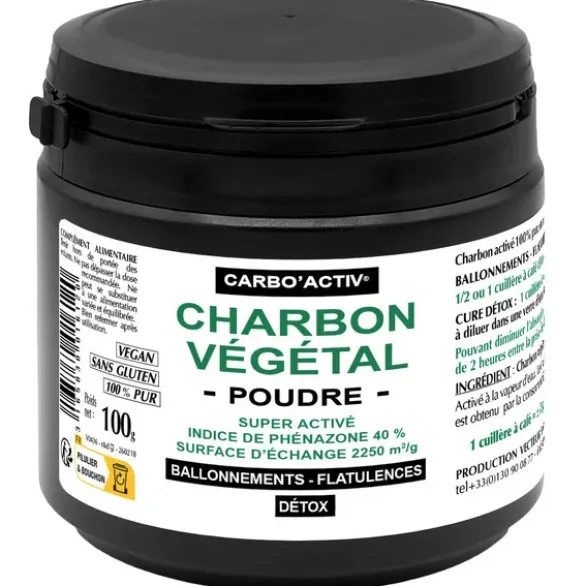 Charbon végétal super activé poudre 100G