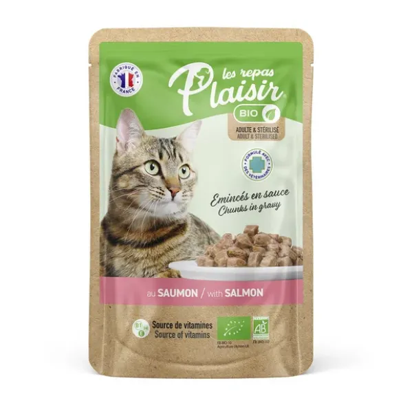 Chat Pochon émincé saumon en sauce 100g