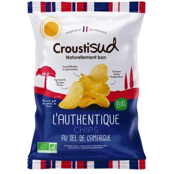 Chips pommes de terre de terre natures ondulées épaisses 100g