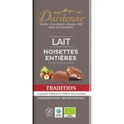 Chocolat au lait aux noisettes entières 47% 120g