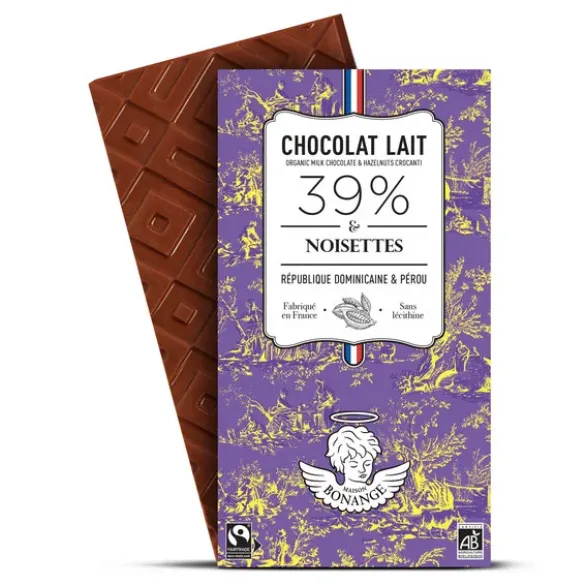 Chocolat lait noisette 39% 80g