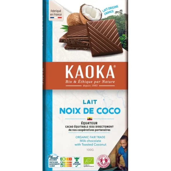 Chocolat lait noix de coco 40% 100g