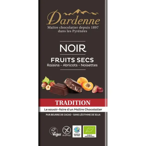 Chocolat noir aux fruits secs 62% 120g