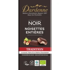 Chocolat noir aux noisettes entières 62% 120g