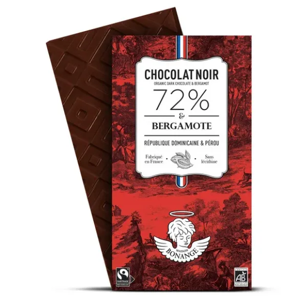 Chocolat noir bergamote 72% 80g