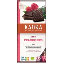 Chocolat noir éclats framboise 58% 100g