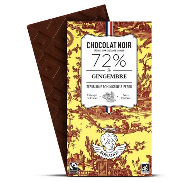 Chocolat noir gingembre 72% 80g