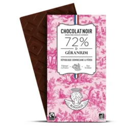 Chocolat noir géranium 72% 80g