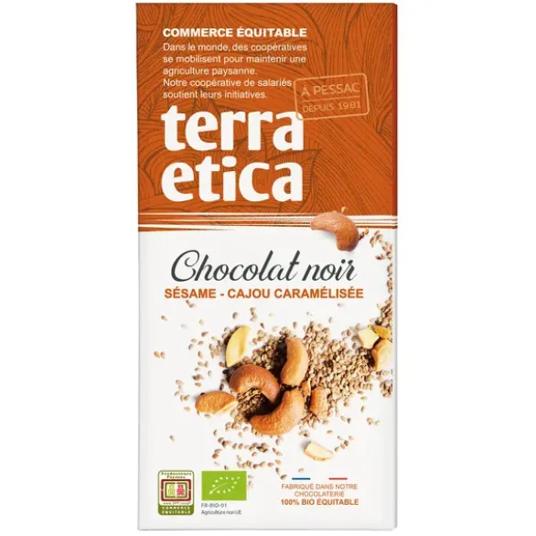 Chocolat noir sésame cajou cara 65% 100g