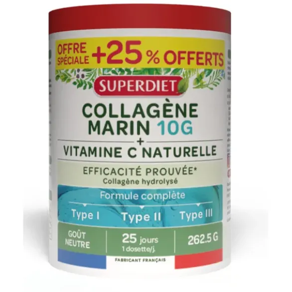 Collagène marin T1,2,3 VitC poudre +252,5g