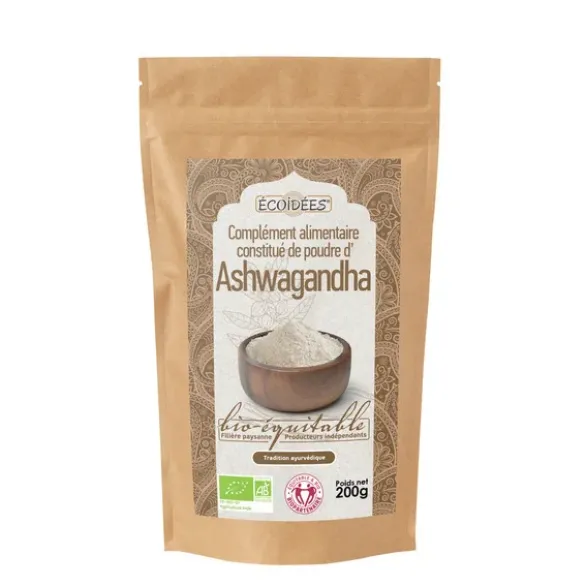 Complément alimentaire constitué de poudre d'ashwagandha 200g