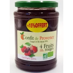 Confiture de 4 fruits rouges 650g + 15% gratuit