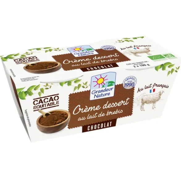 Crème chocolat brebis 2x100g