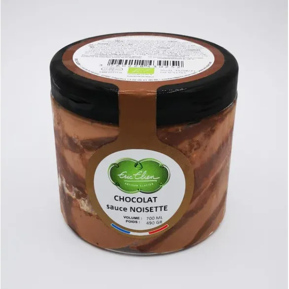 Crème glacée chocolat sauce noisette 490g
