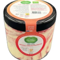 Crème glacée nougat coulis framboise 330g