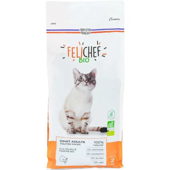 Croquette poulet sans gluten pour chat adulte 2kg