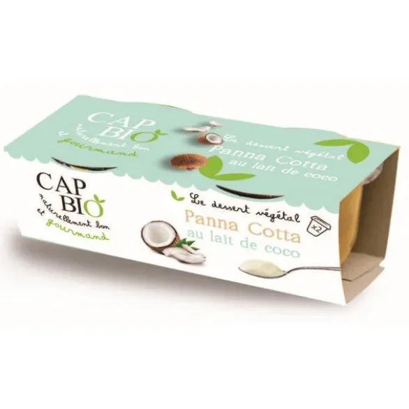 Dessert végétal panna cotta au lait de coco 2x100g