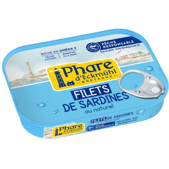 Filets de sardines au naturel 70g net égoutté