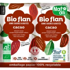 Flan cacao sans sucre ajouté 2x5,5g