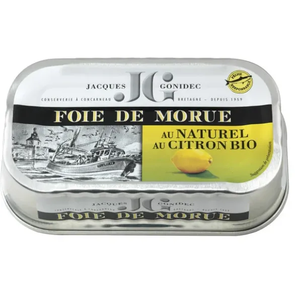 Foie de morue au naturel citron 120g