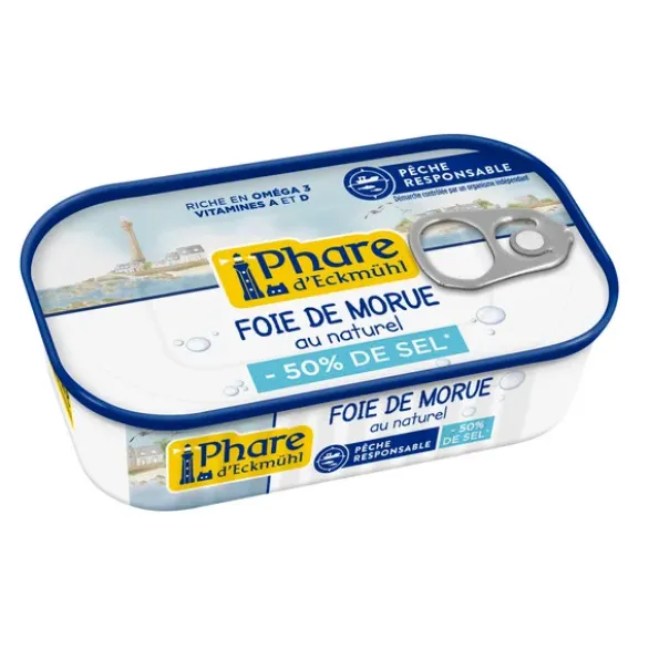 Foie de morue teneur réduite en sel 121g