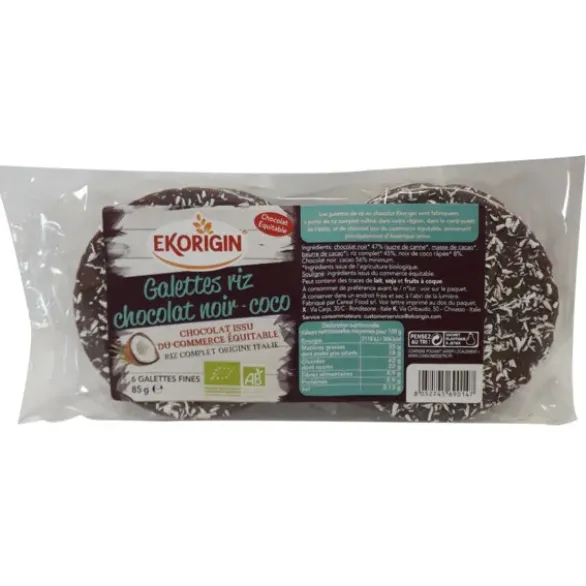 Galette riz complet choco noir coco 85g