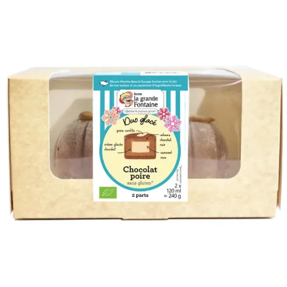 Gâteau glacé chocolat poire SG 2x120g