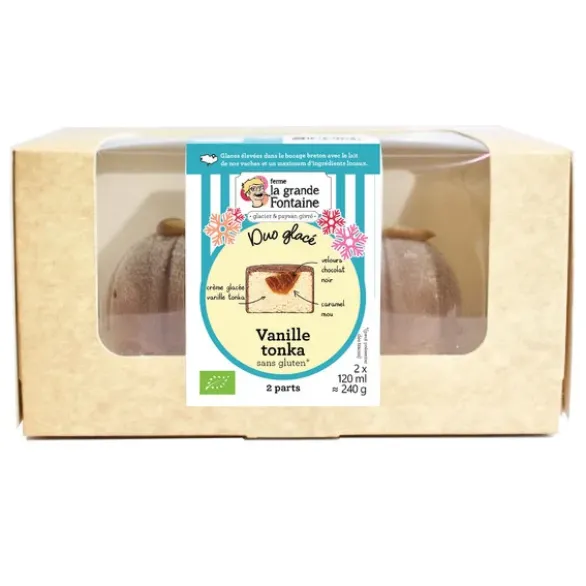 Gâteau glacé vanille tonka cœur caramel sans gluten 2x120g