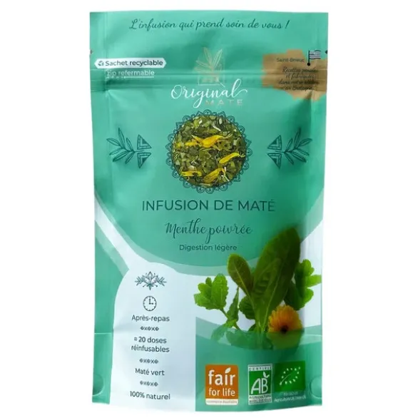 Infusion de maté menthe poivrée 70g
