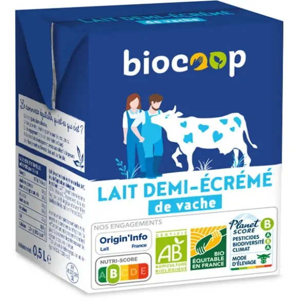 Lait 1/2 écrémé UHT brique 50cl