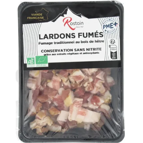 Lardons fumés Fumage traditionnel au bois de hêtre CSN 150g