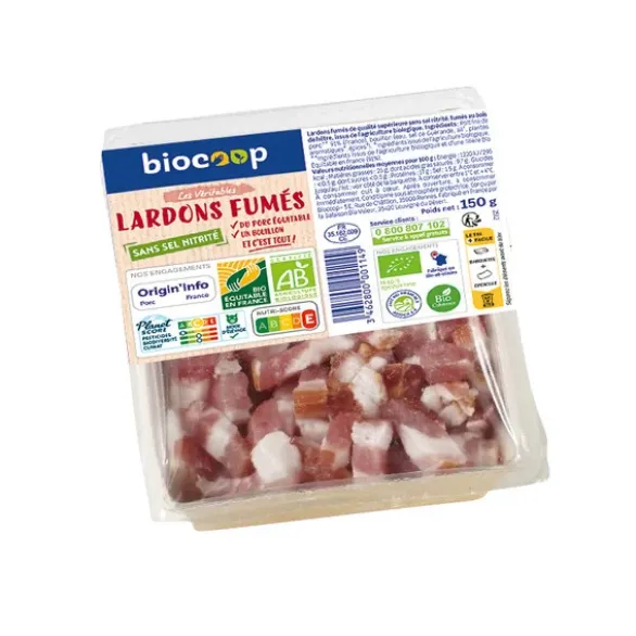 Lardons fumés sans sel nitrité